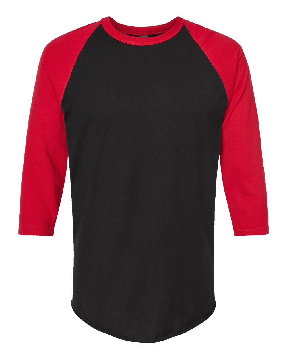 Tultex 245 - Unisex Fine Jersey Raglan T-Shirt - Black/ Red 2XL