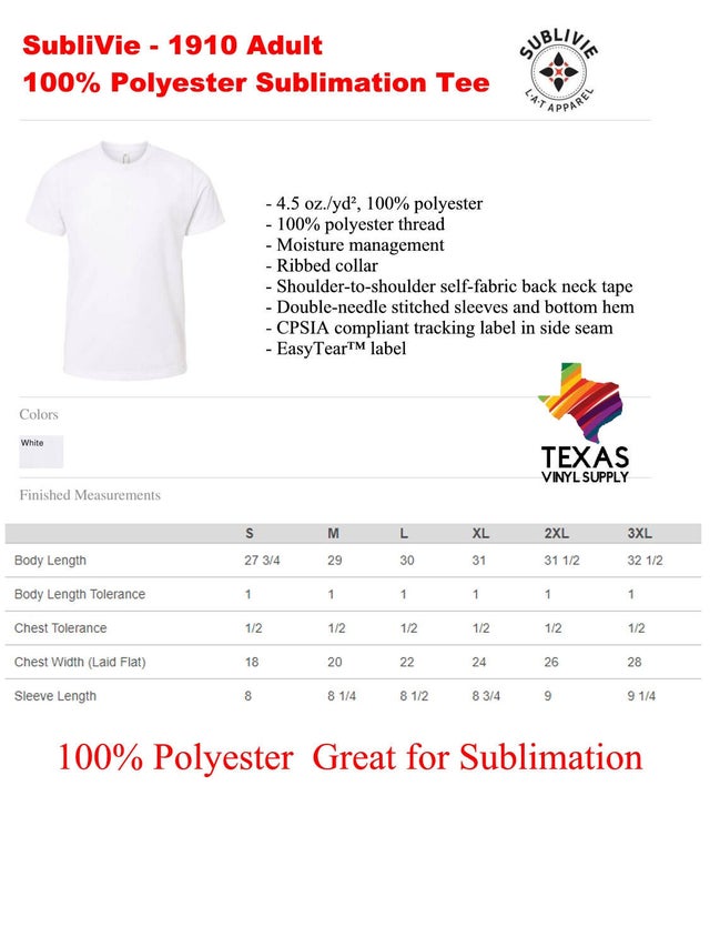Subli Vie (So) 1310 Toddler Sublimation Polyester T Shirt