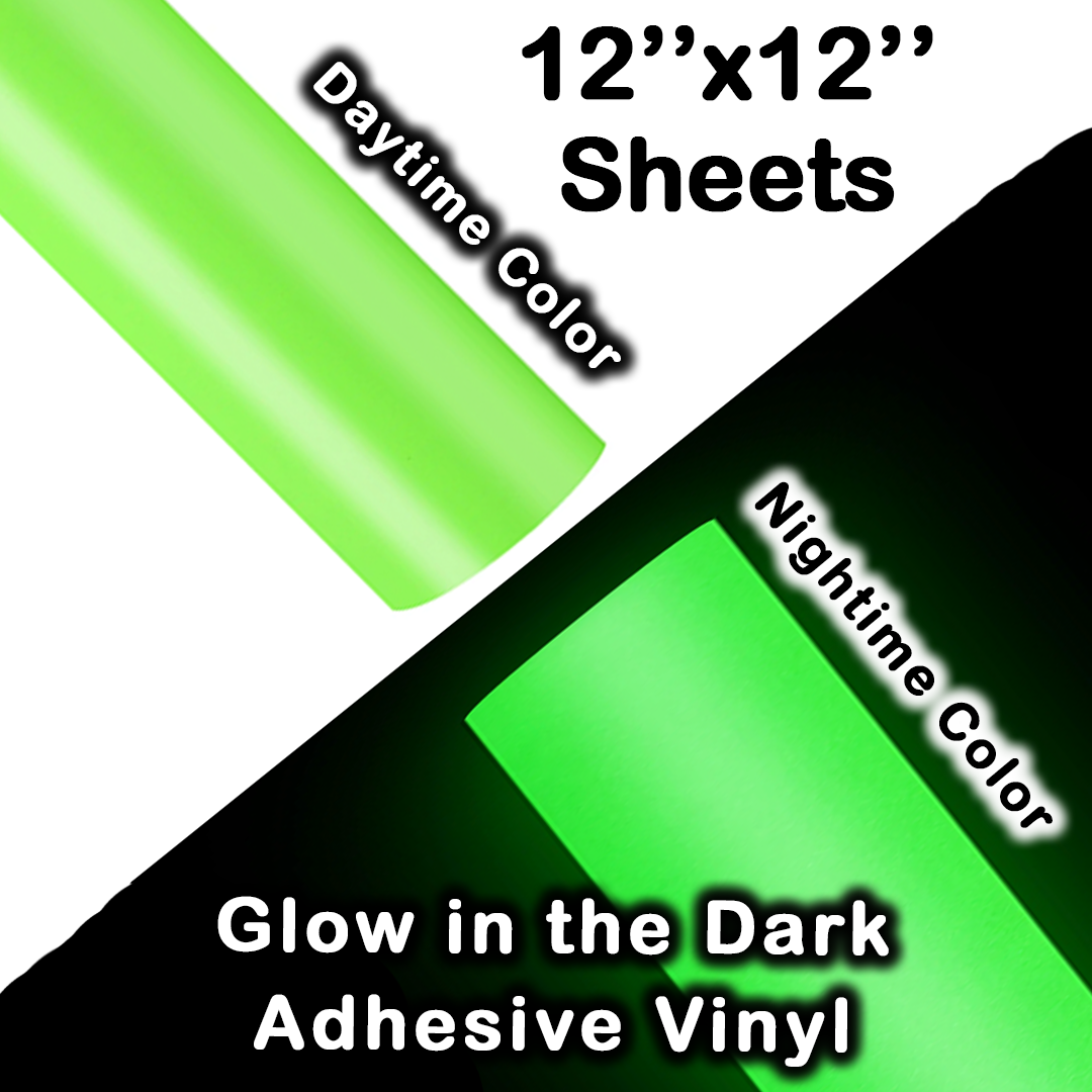 Glow in the Dark, Adhesive Vinyl, 12x12 Sheet