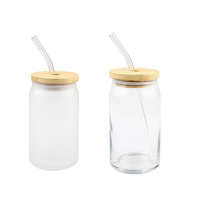 Blank Sublimation Glass with Bamboo Lid and Glass Straw Case Free Ship –  Mud and Honey Shop