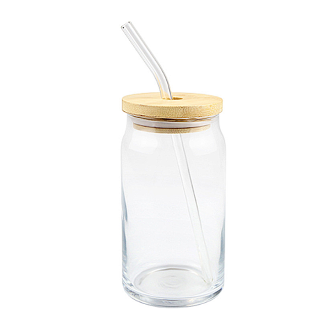 Blank Sublimation Glass with Bamboo Lid and Glass Straw Case Free Ship –  Mud and Honey Shop