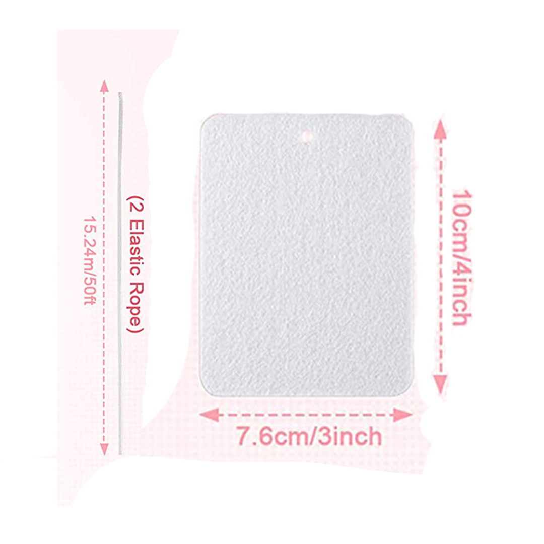 48 Pcs Sublimation Air Fresheners Blanks with Bags Tassels Elastic Rope,  White Felt Sublimation Blanks Bulk for Car and Home Hanging Air Freshener,  4 Shapes Fragrant Sheets 