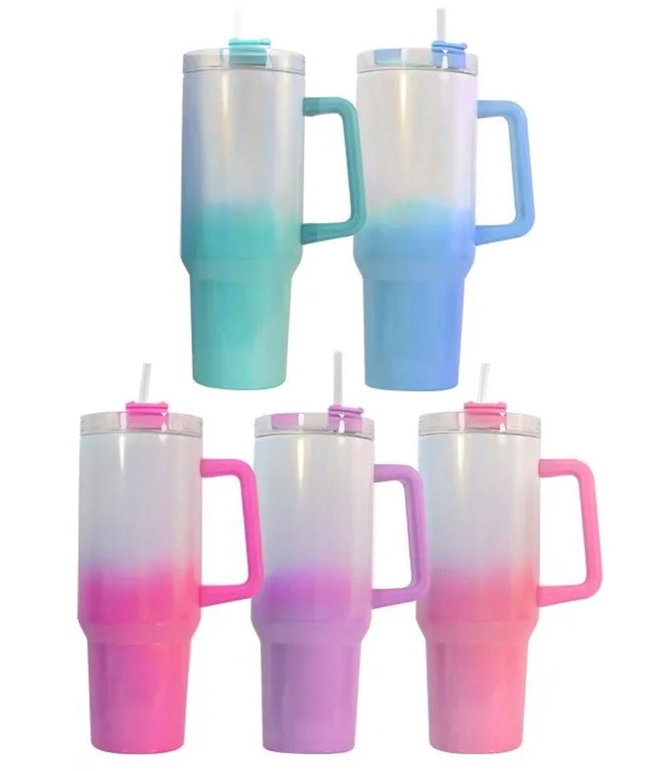 40oz Sublimation Tumbler with Handle, Stanley Style