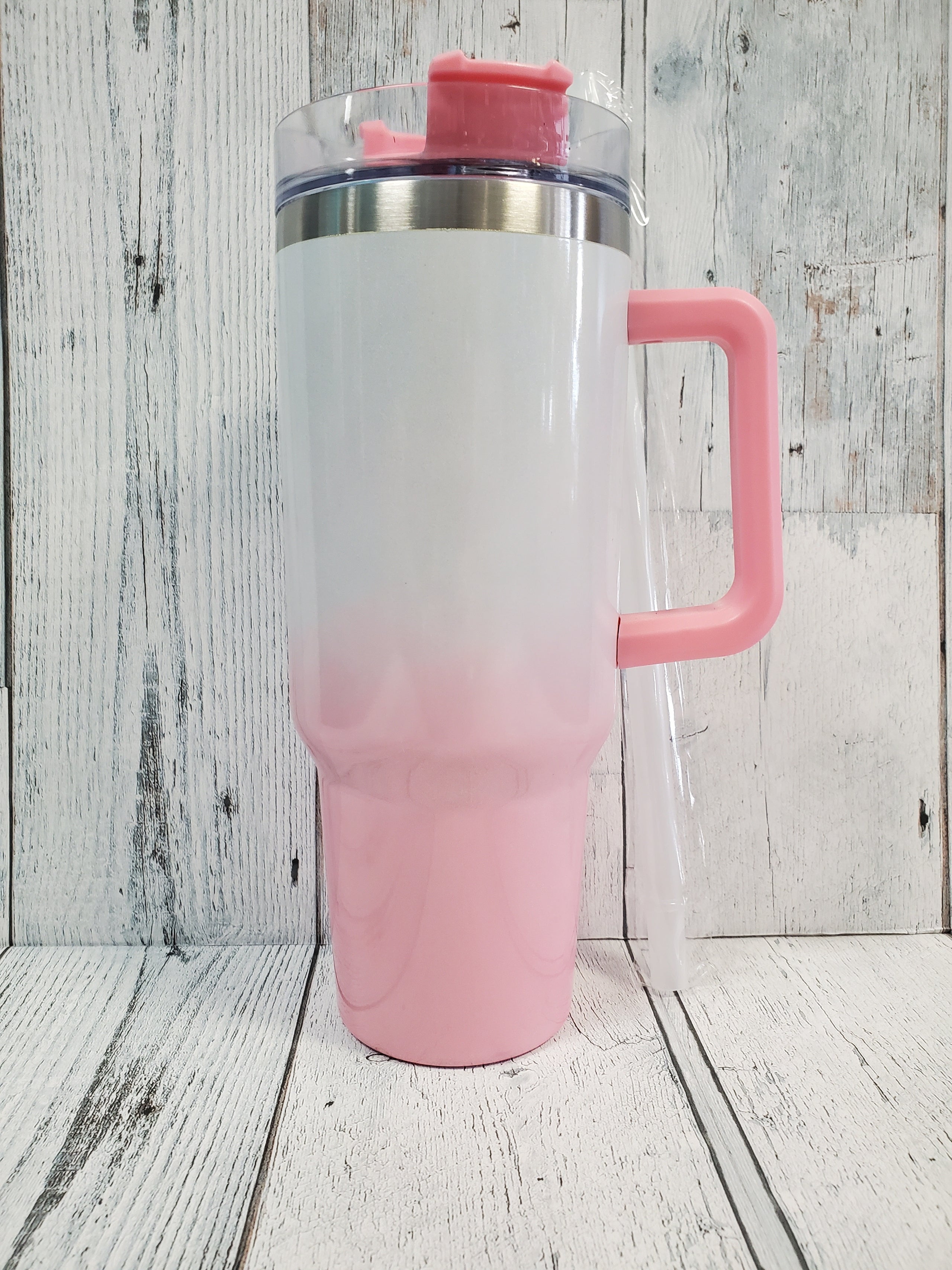 40oz Tumbler Pink Handle (Sublimation) – AB Designs, Co.