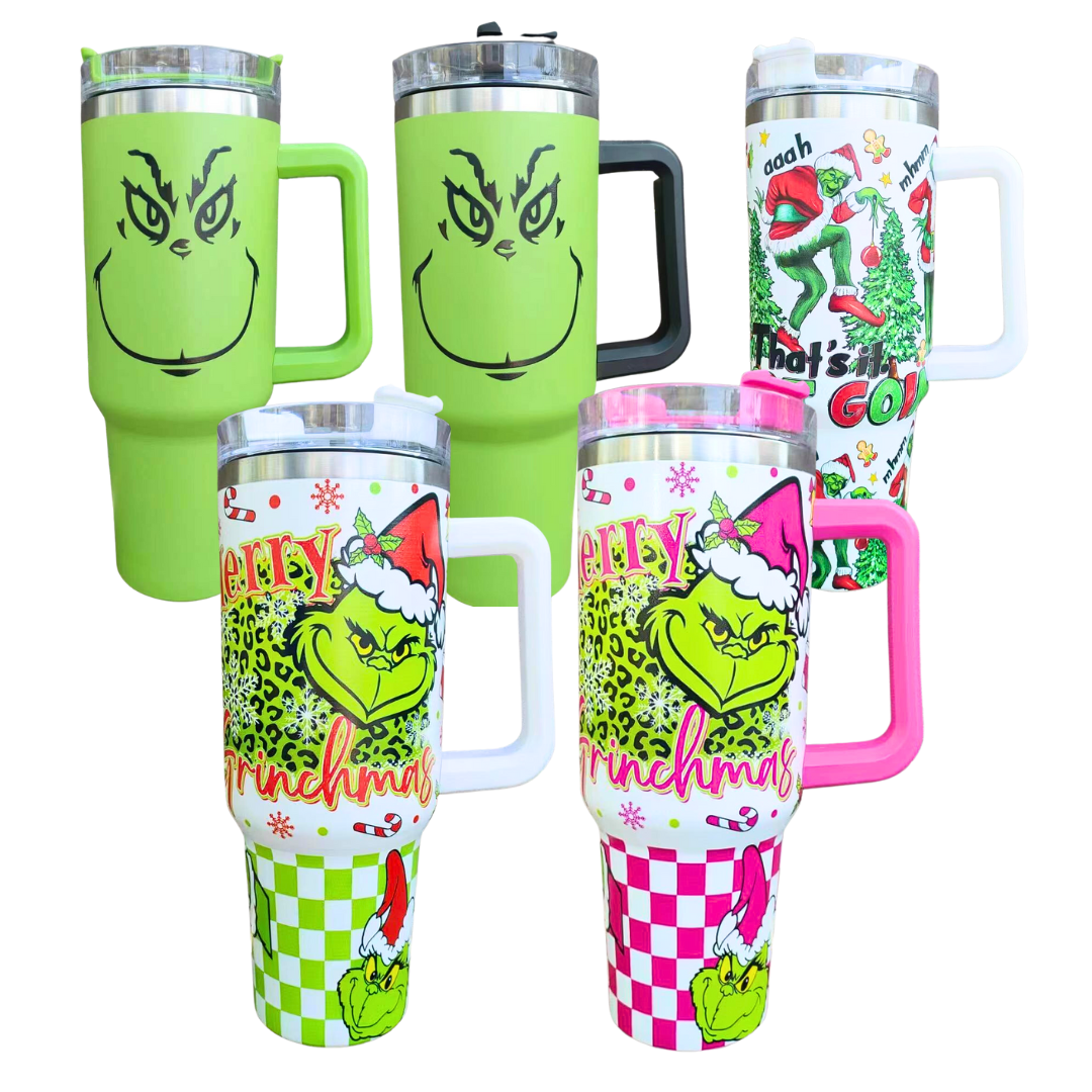 PRE-ORDER 40oz Grinch Tumblers – Sublimation Headquarters