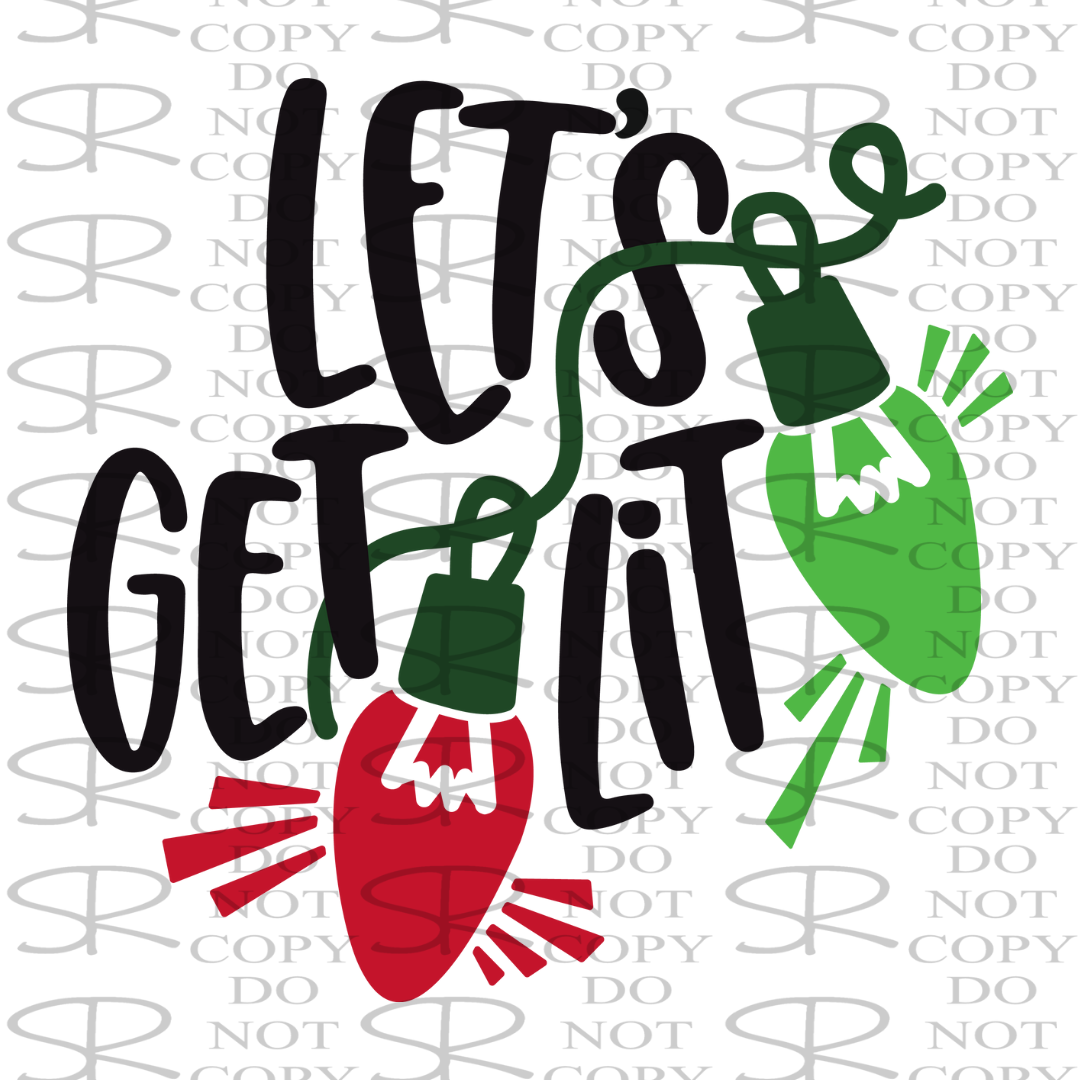 CH, Let's Get Lit, Christmas Lights Texas Vinyl Supply